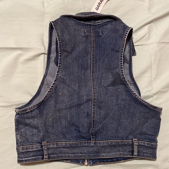 Garage Denim Blue Zipper Vest Size Medium - Picture 2 of 7